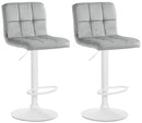 2er Set Stilvolle Barhocker mit Samtbezug und verstellbarem Metallgestell – Verschiedene Farben