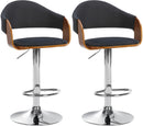 2er-Set höhenverstellbare Barhocker mit Stoffbezug und Holzrahmen