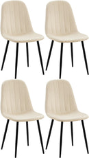 4er-Set Esszimmerstühle aus Samt mit Metallgestell