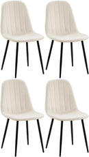 4er-Set Esszimmerstühle aus Samt mit Metallgestell