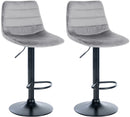 2er-Set höhenverstellbare Barhocker mit Kunstlederbezug und stabilem Trompetenfuß