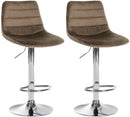 2er-Set höhenverstellbare Barhocker mit Kunstlederbezug und stabilem Trompetenfuß