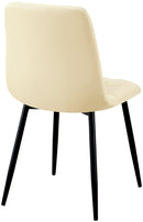 4er-Set Esszimmerstühle, Steppmuster, Metallgestell