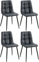 4er-Set Esszimmerstühle, Steppmuster, Metallgestell