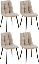 4er-Set Esszimmerstühle, Steppmuster, Metallgestell