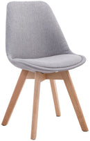 Esszimmerstuhl gepolstert, pflegeleichter Stoff, robustes Buchenholzgestell