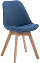 Esszimmerstuhl gepolstert, pflegeleichter Stoff, robustes Buchenholzgestell