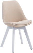 Esszimmerstuhl gepolstert, pflegeleichter Stoff, robustes Buchenholzgestell