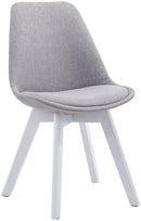 Esszimmerstuhl gepolstert, pflegeleichter Stoff, robustes Buchenholzgestell