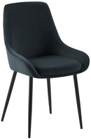 Esszimmerstuhl mit gepolstertem Samtbezug und stabilem Metallgestell