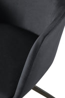 Samt-Polsterstuhl mit 180-Grad-Drehfunktion und stabilem Metallgestell