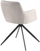 Samt-Polsterstuhl mit 180-Grad-Drehfunktion und stabilem Metallgestell