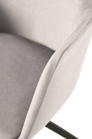 Samt-Polsterstuhl mit 180-Grad-Drehfunktion und stabilem Metallgestell