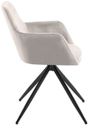 Samt-Polsterstuhl mit 180-Grad-Drehfunktion und stabilem Metallgestell