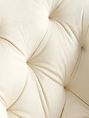 Moderner Esszimmerstuhl mit gepolstertem Samtbezug und Steppmuster