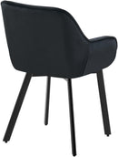 Moderner Esszimmerstuhl mit gepolstertem Samtbezug und Steppmuster