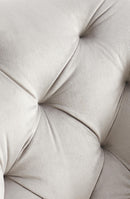 Moderner Esszimmerstuhl mit gepolstertem Samtbezug und Steppmuster