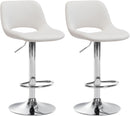 Modernes 2er-Set höhenverstellbare Samt-Barhocker mit Fußstütze