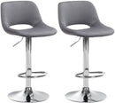 Modernes 2er-Set höhenverstellbare Samt-Barhocker mit Fußstütze