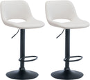 Modernes 2er-Set höhenverstellbare Samt-Barhocker mit Fußstütze