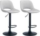 Modernes 2er-Set höhenverstellbare Samt-Barhocker mit Fußstütze