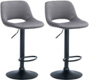 Modernes 2er-Set höhenverstellbare Samt-Barhocker mit Fußstütze