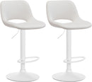 Modernes 2er-Set höhenverstellbare Samt-Barhocker mit Fußstütze