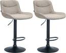 Höhenverstellbare Barhocker im 2er-Set mit Stoffbezug und Metallgestell