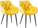2er Set Elegante Samtstühle Luxuriöses Design Stabiles Metallgestell