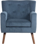 Cord-Polstersessel  dick gepolstert, Holzbeine, Bodenschoner