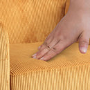 Cord-Polstersessel  dick gepolstert, Holzbeine, Bodenschoner