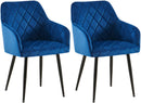 2er-Set Samt Esszimmerstühle Stabil, Bodenschoner, pflegeleicht