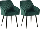 2er-Set Samt Esszimmerstühle Stabil, Bodenschoner, pflegeleicht