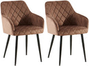 2er-Set Samt Esszimmerstühle Stabil, Bodenschoner, pflegeleicht
