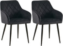 2er-Set Samt Esszimmerstühle Stabil, Bodenschoner, pflegeleicht