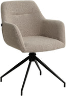 Esszimmerstuhl drehbar mit Armlehnen Teddystoff gepolstert Metallgestell 120 kg belastbar