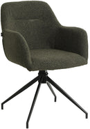 Esszimmerstuhl drehbar mit Armlehnen Teddystoff gepolstert Metallgestell 120 kg belastbar