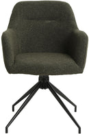 Esszimmerstuhl drehbar mit Armlehnen Teddystoff gepolstert Metallgestell 120 kg belastbar