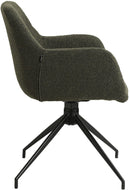 Esszimmerstuhl drehbar mit Armlehnen Teddystoff gepolstert Metallgestell 120 kg belastbar