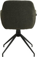 Esszimmerstuhl drehbar mit Armlehnen Teddystoff gepolstert Metallgestell 120 kg belastbar