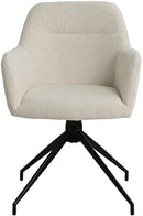 Esszimmerstuhl drehbar mit Armlehnen Teddystoff gepolstert Metallgestell 120 kg belastbar