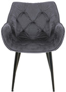 2er Set Elegante Samtstühle Luxuriöses Design Stabiles Metallgestell