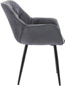 2er Set Elegante Samtstühle Luxuriöses Design Stabiles Metallgestell