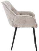 2er Set Elegante Samtstühle Luxuriöses Design Stabiles Metallgestell