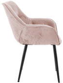 2er Set Elegante Samtstühle Luxuriöses Design Stabiles Metallgestell