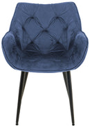 2er Set Elegante Samtstühle Luxuriöses Design Stabiles Metallgestell