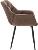 2er Set Elegante Samtstühle Luxuriöses Design Stabiles Metallgestell