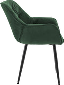 2er Set Elegante Samtstühle Luxuriöses Design Stabiles Metallgestell