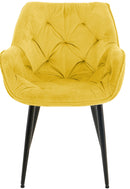 2er Set Elegante Samtstühle Luxuriöses Design Stabiles Metallgestell