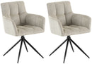 2er-Set Esszimmerstühle  Stoff, 180°-Schwenk, gepolstert